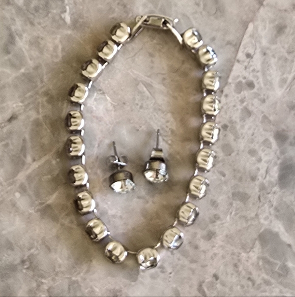 Vintage 1950 Coro rhinestone tennis bracelet set w/earring for Carol Channing - Picture 8 of 8